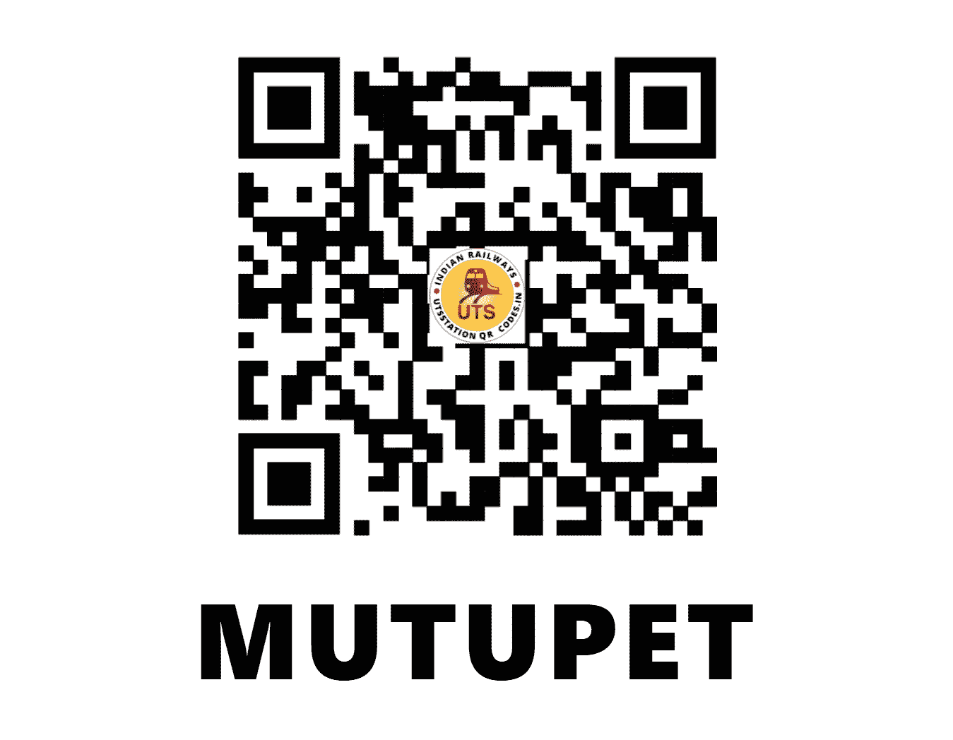 UTS QR Code for MUTUPET - MTT (SR - TAMIL NADU)